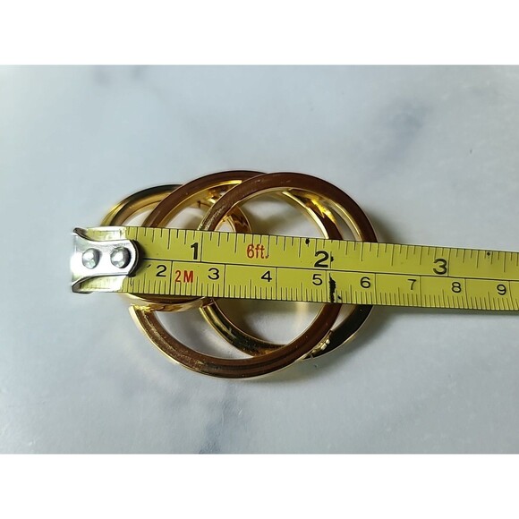 Abstract Gold Tone Metal Brooch Vintage Costume Jewelry - Picture 10 of 10